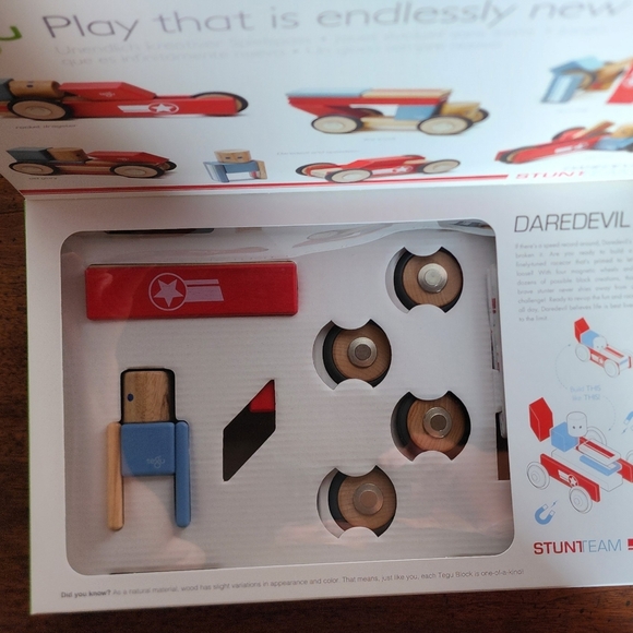 Tegu Daredevil Stunt Team Magnetic Wooden Blocks MIB New Set! - Picture 4 of 6